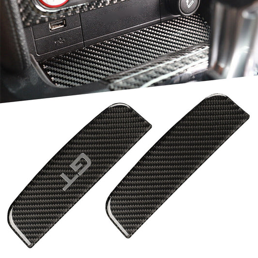 Carbon Fiber Interior Storage Box Trim Cover for Ford Mustang 2015-2023
